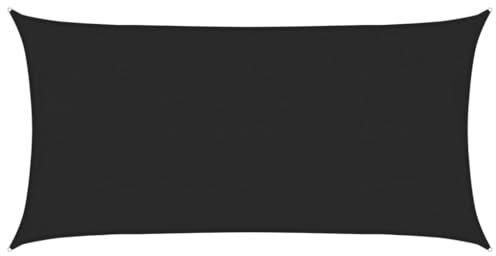 vidaXL Toldo de Vela Parasol Lona Protector Solar Sombra Patio Jardín Terraza Balcón Parque Infantil Exterior HDPE Negro 160 g/m² 4x7 m
