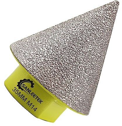Broca de Chaflán Diamante 35mm Broca Cónica para Agrandar Limpiar y dar Forma a los Orificios Existentes en Cerámica Porcelánico Mármol Granito M14 Rosca SANLEETEK