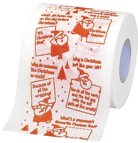 Bits and Pieces - Christmas Jokes Toilet Paper - Santa Holiday Joke Gag Gift