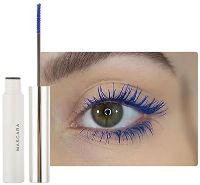 2PCS Waterproof Mascara Eyelash Primer, Colorful Fiber Extra Long Voluminous Lash Mascara, Charming Long Lasting, Curl, Volume, Lengthen & Smudge Free (05# Sapphire Blue)