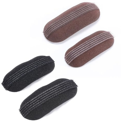VBSJAH 4 Stücke Haarkissen, Invisible Fluffy Hair Clip Haarpolster, Perfect Puff Haar Kopf Puffhaarkopfkissen Kopf- Und Gesichtsform, Damen- Und Mädchen-Accessoires (Schwarz und Braun)
