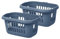 JMS we create smile (Set of 2) Plastic Rectangular Hipster Laundry Baskets for Washing Clothes Linen Storage Basket Organiser for Bathroom Laundry Room, Kids Nursery (Midnight Navy)