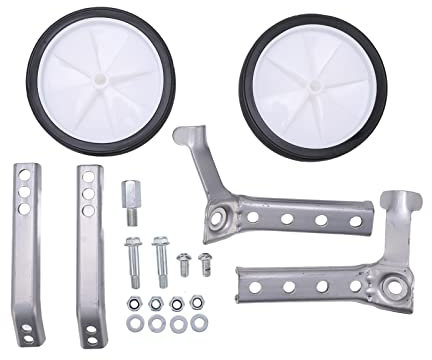Psytfei Fahrrad-Stützräder, Stahl-Kunststoff-Fahrhilfsräder, Fahrradstabilisator Für 18 Bis 24 Zoll Kinderfahrräder(Grau)