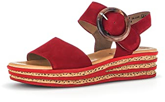 Gabor Damen Plateausandalen, Frauen Sandalen,Best Fitting,Strandschuhe,Plateausandaletten,Dicke Sohle,bequem,Sommerschuhe,Rubin,40.5 EU / 7 UK