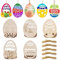 Ostern Holz Ostereier zum Bemalen,50 Stück Ostern Eier Holzscheiben mit Loch Hanfseil,Ostern Basteln Holz Ostern Holzanhänger Ostern Anhänger Holz DIY Ostereier für Kinder Ostern Frühling Party Deko