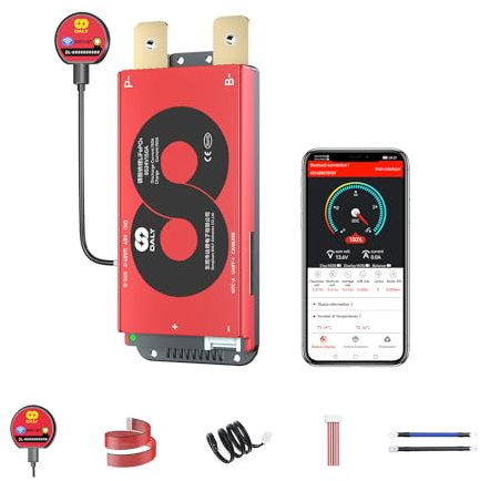 DALY Smart 8S BMS 24V mit WiFi Modul und CAN 485 Kommunikationsschutzplatine für LifePO4 Lithium Akkupack (8S 24V Smart BMS+RS485+CAN+WiFi Modul，150A)
