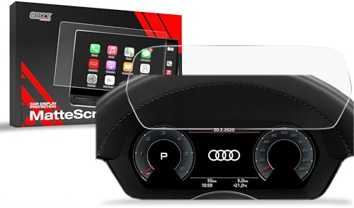 GRIZZ GLASS - Schutzfolie Auto - Schutzschicht für den Innenraum - Schützt vor Kratzern und Schmutz - CarDisplay-Schutz für Audi A3 8Y Virtual Cockpit Plus 12,3 (2020-2025) - Matte