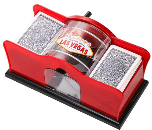 Frcctre Manueller Kartenmischer 2 Deck mit Handkurbel, Kartenmischer für Blackjack, UNO, Poker, Spielkartenhändler, manuelles Kartenmischer, Casino-Kartenmischer, für Zuhause, Kartenspiel, Party,