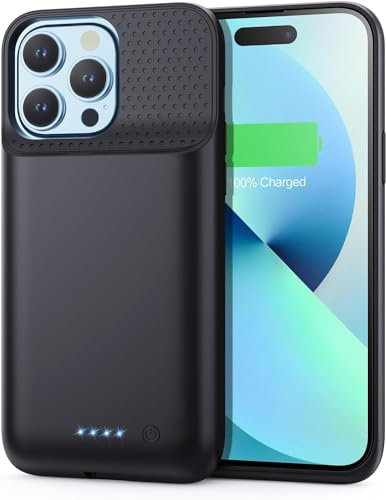 Battery Charging Case for iPhone 12Pro Max/13Pro Max/14Pro Max/14Plus (6.7 Inch), Powerful 8600mAh Portable Rechargeable Charger for iPhone 14ProMax/14Plus/13Promax/12Promax Battery Case-Black