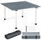 KOMFOTTEU Campingtisch Holz aufrollbar, Picknicktisch klappbar mit Tragetasche, Klapptisch tragbar & faltbar, Gartentisch 69 x 69 x 42 cm für Camping, Party, Picknick (Grau)