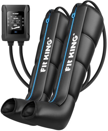 FIT KING Masseur de jambes sans fil, Pressothérapie à domicile rechargeable pour la douleur et la circulation (Petit)