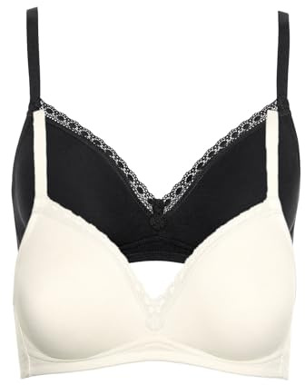 Lisca 2er Pack Soft BH INES 020282 Gr. 90D in Black-Cream