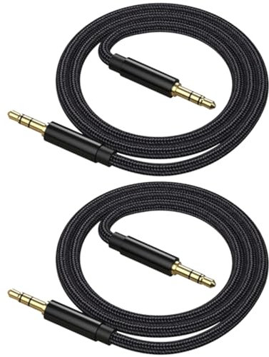 Powice 2 Stück 3 5 Klinke auf 3 5 Klinke Aux Kabel 1m,Klinkenkabel 3,5 mm,Klinke auf Klinke Klinkenkabel,Geeignet für Autos, Mobiltelefone, Kopfhörer, Computer, Lautsprecher usw