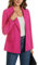 MINTLIMIT Blazer à manches longues et revers cranté pour femme, blazer ouvert sur le devant, blazer de travail décontracté avec poches, 368_rose vif, XL