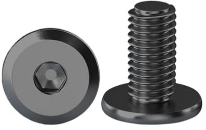 Drenky Viti a Testa Piatta con Esagono Incassato, 10 Pezzi Viti Di Connessione Per Mobili M8 X 10 mm Viti a Testa Semicircolare In Acciaio Inox A2 V2A, Filettatura Completa, Viti a Macchina Nero
