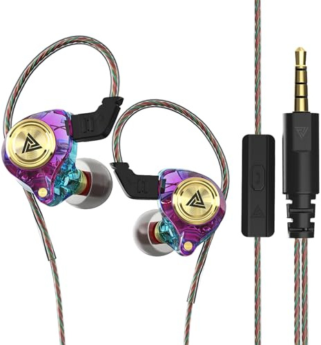 In Ear Gaming Kopfhörer mit Kabel in Ear Monitor Wired Earbuds Earphones Stereo Bass Kopfhorer Headset mit Mic Dynamischer Treiber kabelgebundene Ohrhörer mit abnehmbarem Kabel Headphones Ohrhörer