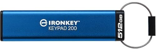 Kingston IronKey Keypad 200 Type -A hardware-encrypted USB Flash Drive FIPS 140-3 Level 3 (Pending) with XTS-AES 256-bit Hardware Encryption - IKKP200/512GB