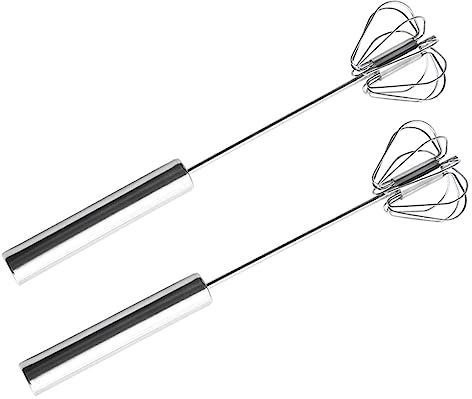 CRILSTYLEO 2piezas Batidor De Manual Inoxidable Para Leche y Cocina Para Hornear y Preparaciones De Bebidas
