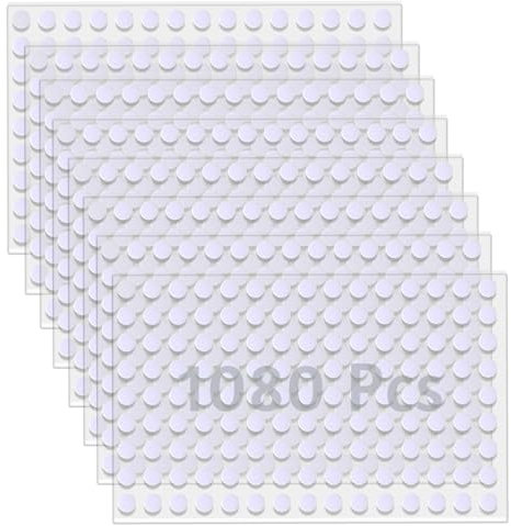 Jinpojun 1080 Pezzi 540 Pair Tondini Adesivi Tondo, Belcro Autoadesivo Rotondi, Adesivo Tondo Punti Autoadesivi per Decorazioni da Parete, Foto, Oggetti, Carta Geografica