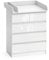Vicco Wickelkommode Emma, Wickelaufsatz für die Kommode, Weiß, 80 x 110.2 cm mit 5 Schubladen