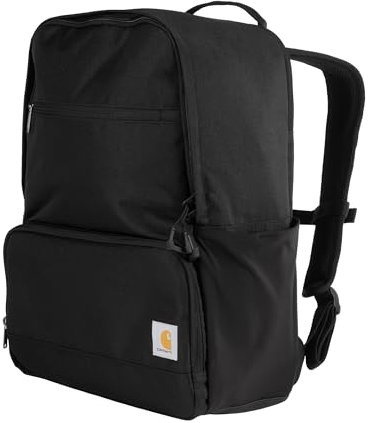 Carhartt Insulated Two Compartment Cooler, Durable Water Repellent Material W/Front Zippered Pocket for Camping, Beach & Travel, Cooler Backpack, Black