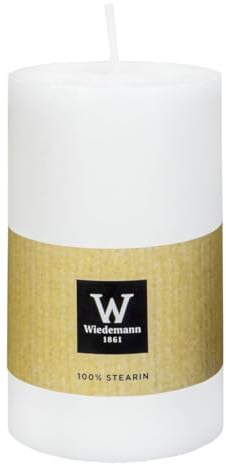 INNA-GLAS Kerze YVANA aus Naturwachs Stearin, weiß 10cm, Ø6,8cm, 53h | Made in Germany - Stumpenkerze