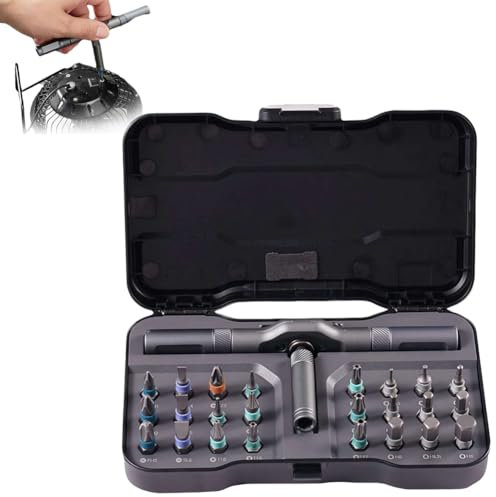 Upgrade DIY Screwdriver 24 in 1,2025 New Multi Bit Magnetic Screwdriver Set,DIY Ratchet Screwdriver Set with Detachable T-Shaped Handle & Storage Case,Multi-Function Magnetic Repair Tool