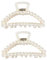 Lot de 2 grandes pinces à cheveux blanches pour cheveux épais, pinces à cheveux pour filles - Grandes pinces à cheveux pour cheveux fins, pinces à cheveux synthétiques - Neutre r grande mâchoire