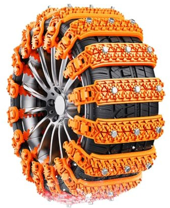 Schneeketten, 10 x wiederverwendbare Schneeketten, rutschfestes Design, verstellbares Traktionssystem, Premium-Oxford-Gummi und TPU-Konstruktion, geeignet für Suvs und Minivans in Severe