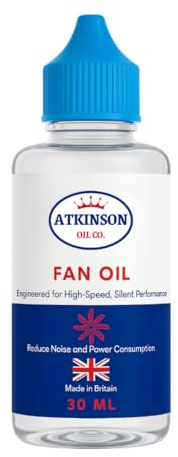 Atkinson Oil Co. Fan Oil - Premium 30ml Fully Synthetic Lubricant for Fan Bearings - Eliminates Squeaks & Extends Fan Life