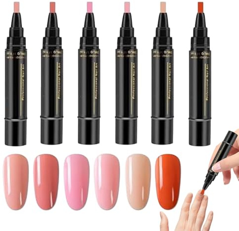 Gel Nail Pen Nail Pen - Print Vista Quick Dry 6 Colors Nail Varnish Marker | No Toe Nail Paint UV Gel Kit Girls Teens Fe
