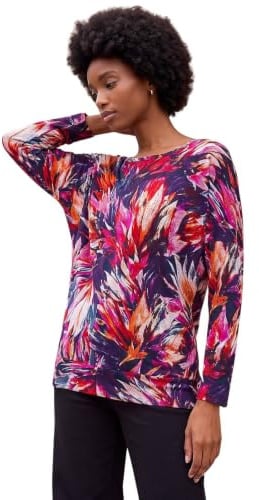 Roman Originals Blouson Top for Women UK Ladies Drop Shoulder Long Sleeve Jersey Stretchy Oversized Casual Office Jumper Soft Everyday Sweater Lounge Sweatshirt Blouses
