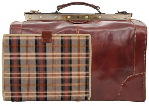 bupell Riziero Arzttasche aus 100% pflanzlich gegerbtem Leder - Mit Herkunftszertifikat - Doktortasche und Hebammentasche, handgefertigt in Italien