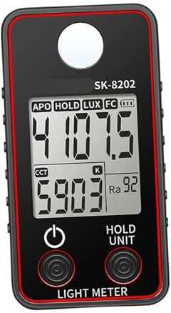 Digitaler Belichtungsmesser 0,5-300000 LUX LED Beleuchtung Test Meter Fotografische Leuchtdichte Messgerät für Garten, Zimmerpflanzen, Fotografie