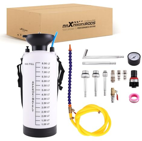 maXpeedingrods ATF Transferpumpensystem Service Werkzeugsatz für VW Audi 09G 01J 722.9 CVT Mercedes-Benz 722.9 mit Manometer 8L Tank, ATF Getriebeöl Füllgerät Pneumatische Betankungssystem