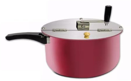 Popcorn Maker Machine Manual Stove, Gas Popcorn Machine, Commercial Pot, Non Stick, Hand Cranked