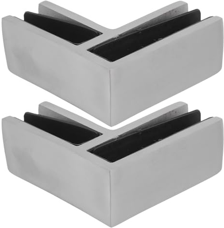 LALAFINA 2 Piezas Abrazadera para Barandilla de Vidrio de Acero Inoxidable, Soporte de 90° para Vidrio de 10-12 Mm, Resistente Intemperie y Diseño Moderno para Barandillas Exteriores