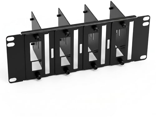 10 Inch 2U Rack Mount Panel for 4 x Raspberry Pi 5/4B/3B+/3B – Double-Sided & SSD Ready – Metal Mounting Plate with Removable Brackets – for DeskPi RackMate & 10 Rack
