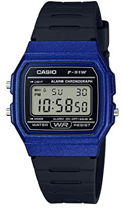 Casio Herren Digital Quarz Uhr mit Harz Armband F-91WM-2ACF