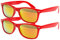 Ciffre 2 er Set EL-Sunprotect® Sonnenbrille Nerdbrille Brille Nerd Feuer Verspiegelt Rot
