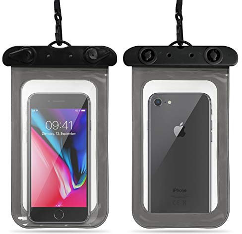 Schutzhülle Wasserdicht kompatibel mit Apple iPhone 16 16e 15 14 13 12 11 Plus Pro Max Tasche Wasser Hülle Handyhülle Outdoor Case, Farbe:Schwarz, Smartphone:Apple iPhone SE / 5 / 5S / 5C