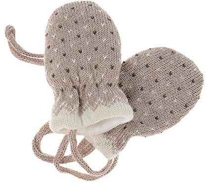 maximo Baby-Unisex Strick-Fausthandschuhe/Fäustlinge Hellbraun für Mädchen und Jungen, Gr. 6 Monate (6 Monate)
