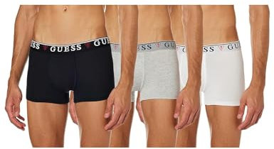 Guess Herren Brian Boxer Trunk 3 Pack Boxershorts, Schwarz-Weiß-Kombination, Large