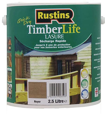 Rustin's Timberlife - Lasure pour bois - extérieure - UV et 5 ANS Protection - Noyer - 12m²/L - 1 Litre (TLWA1000FR)