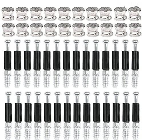 50-teiliges Möbel-Hardware-Befestigungsschrauben-Set, Bolzen Befestigungsdübel Möbel Schrankverbinder mit Dübelschrauben Mutter Sicherungsnocken für Möbel Kleiderschrank Schublade