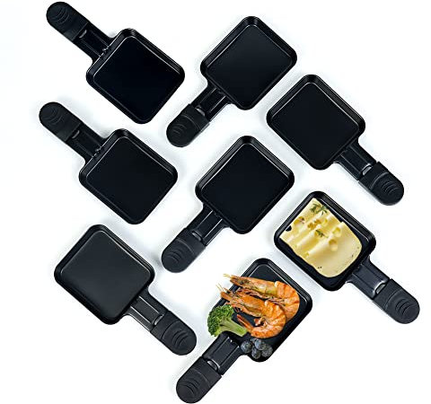 Hengbo Raclette Pfännchen Mini Antihaftbeschichtet Pfännchen Für Raclette 8 Personnes Raclette Käse Eiern Service 18x8.5x1.5cm 8 Stück