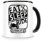Samunshi® Motorrad Tasse mit Spruch Eat Sleep Repeat Geschenk für Biker Kaffeetasse groß Lustige Racer Tassen zum Geburtstag schwarz 300ml