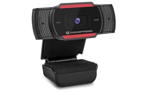 Conceptronic - Webcam amdis04r - 1080p - USB - Foco Fijo 3.6mm - 30 fps - ángulo visión 65º - micrófono Integrado
