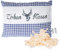 SHD Zirbenkissen Dekokissen mit Zirbenholz Alpen 100% Baumwollekariert, Decorative, natürlich duftend, Hirschprint Vichy Geschenk Frauen (Blau Kariert, 19 x 26 cm)
