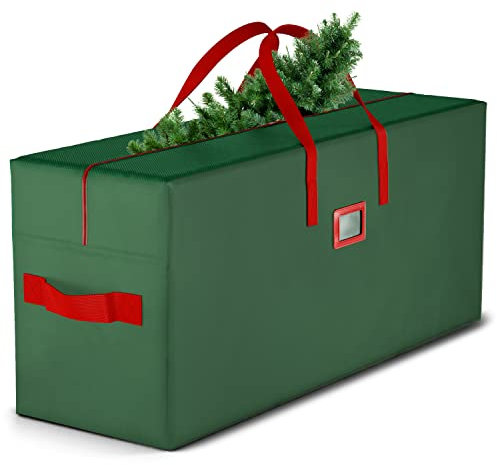 Große Aufbewahrungstasche für Weihnachtsbaum, passend für bis zu 2,4 m hohe zerlegte Bäume (H x B x L), 63,5 x 50,8 x 165,1 cm, wasserdicht, robustes 600D-Oxford-Material, Grün